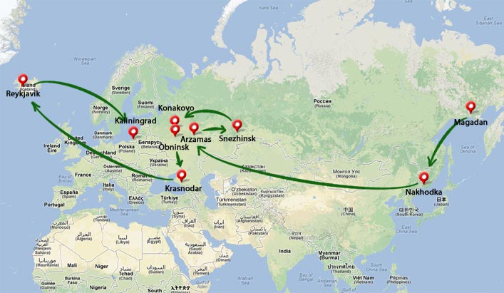 Ranking Formeln von Yandex als geografische Karte